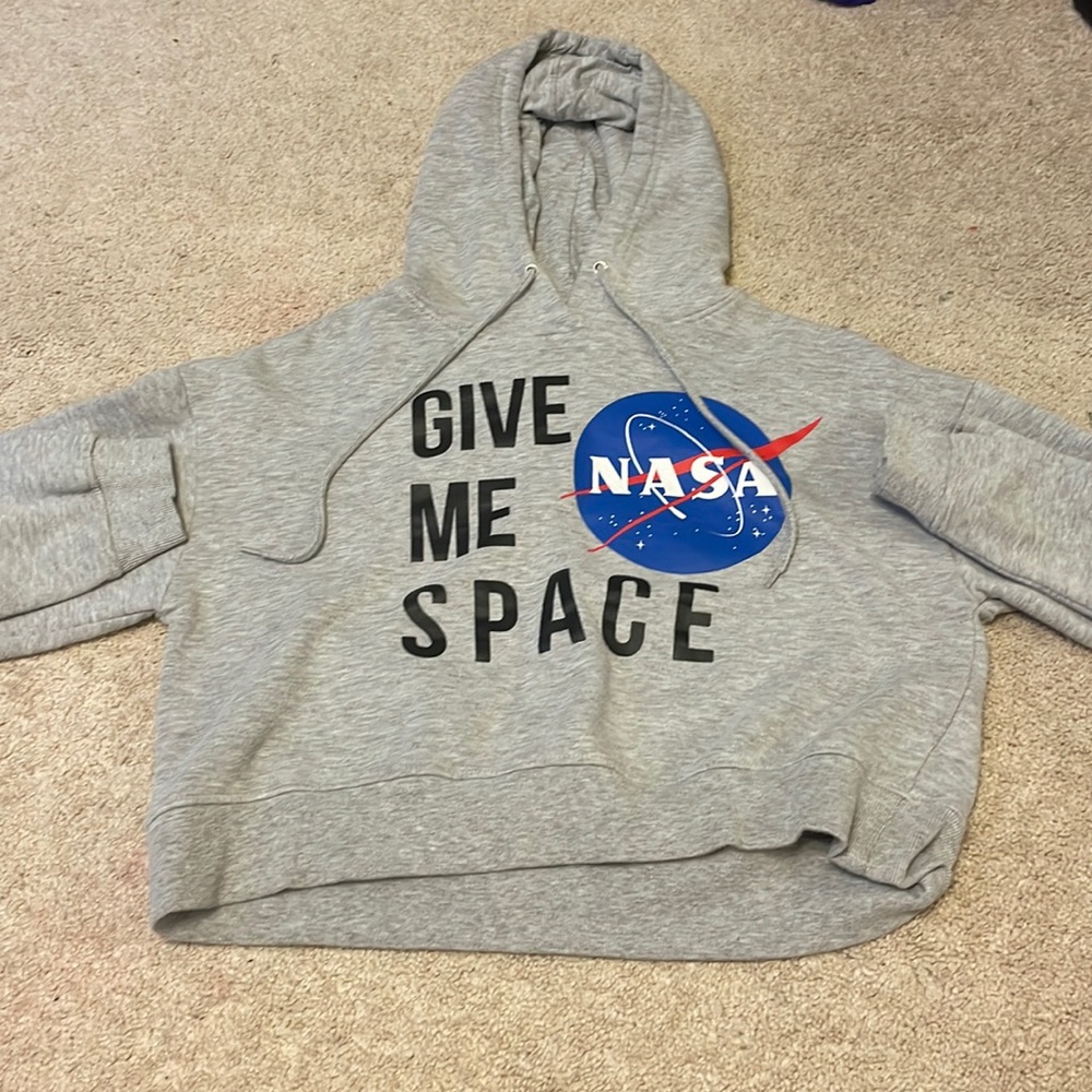 Girls grey hoodie crop top